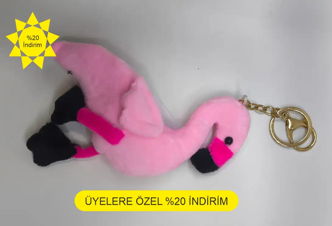 Peluş flamingo anahtarlık