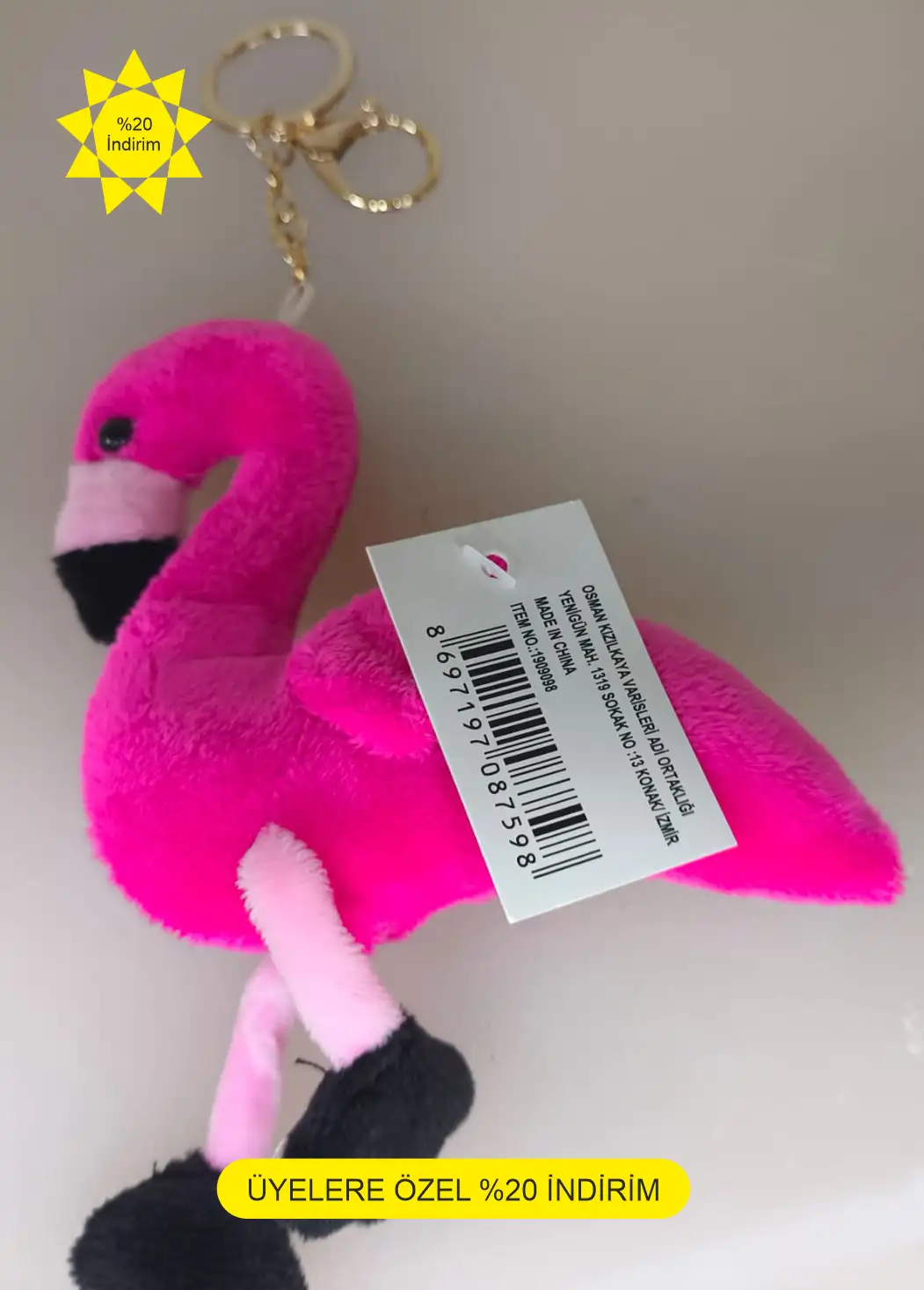 Peluş Flamingo Anahtarlık