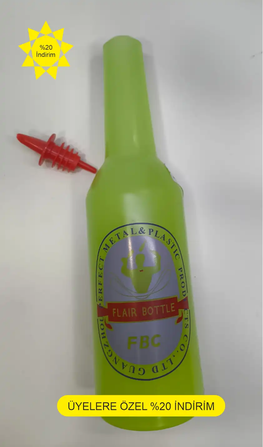Kırılmaz Barmen şov şişesi fosforlu