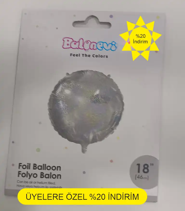 Yuvarlak folyo balon-gümüş