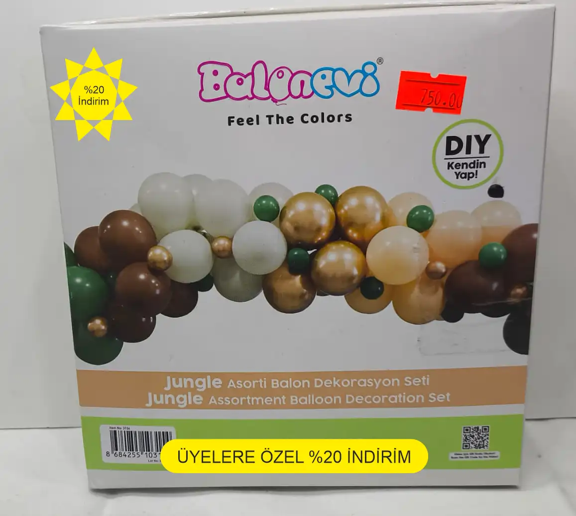 asorti balon dekarasyon orman temalı