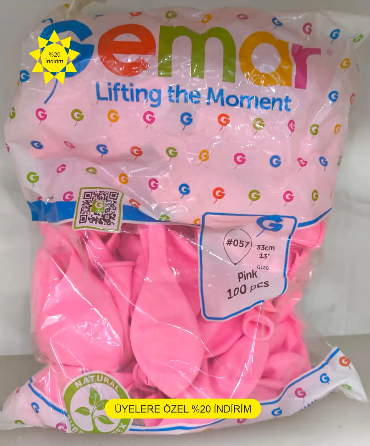 metalik balon pembe